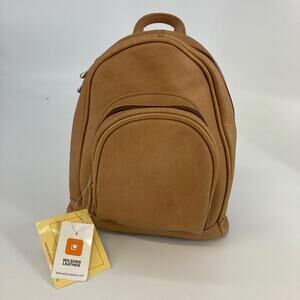 LE DONNE MINI SOFT TAN LEATHER BACKPACK